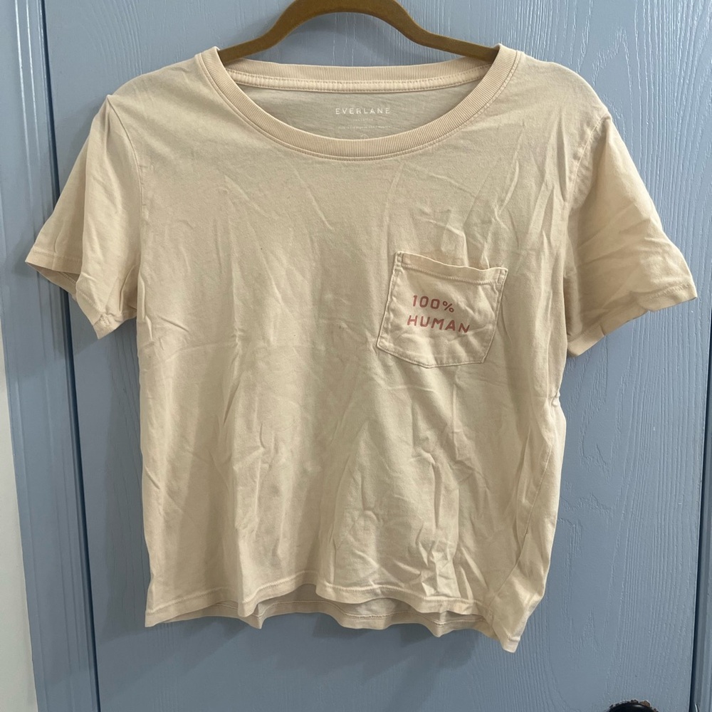 Everlane Cream Cotton Tee